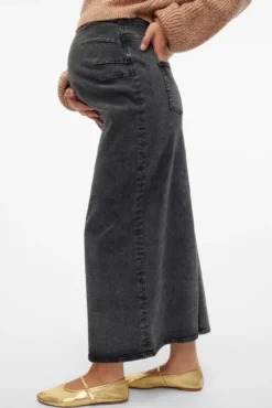 Saia jeans longa maternity