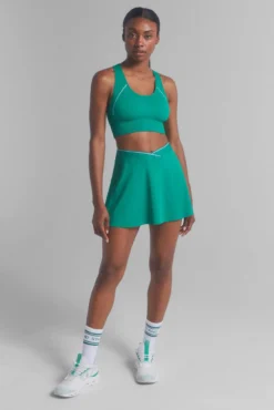 Saia microfibra verde roupa de ginástica interior