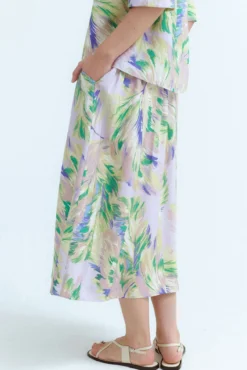 Saia midi com viscose