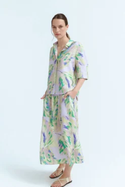 Saia midi com viscose
