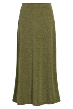 Saia midi de malha com lurex