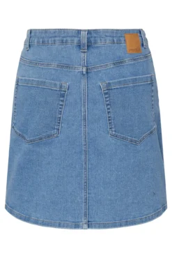Saia midi denim.