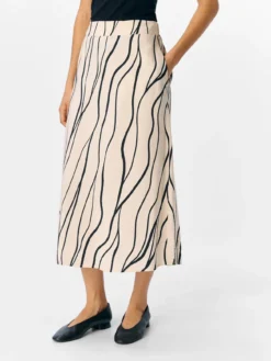 Saia midi estampada