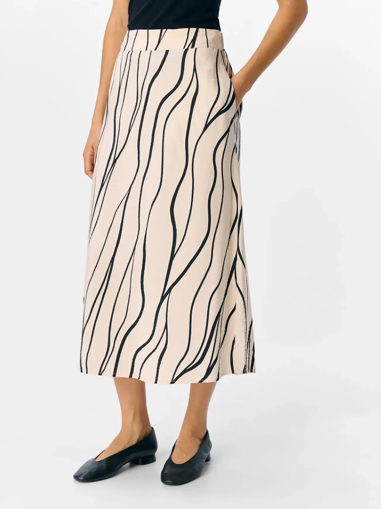 Saia midi estampada