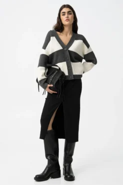 Saia midi jeans