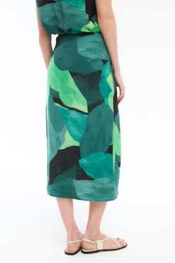 Saia midi páreo de viscose