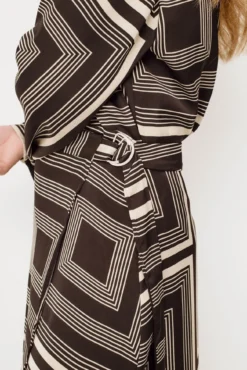 Satin-finish midi skirt