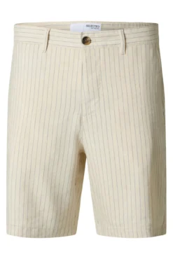 Shorts calças chino estruturados de linho