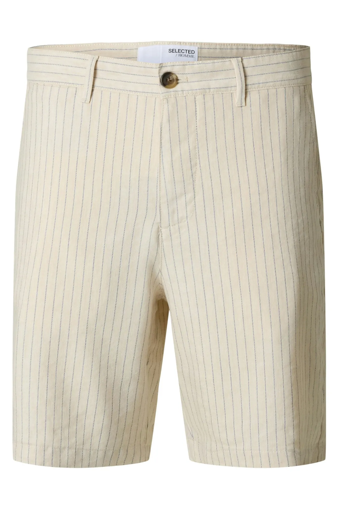 Shorts calças chino estruturados de linho