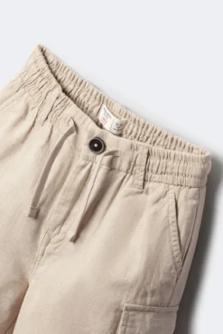 Shorts cargo de linho para meninos