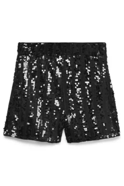Shorts de festa femininos com lantejoulas