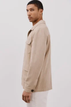 Sobrecamisa de linho e tencel