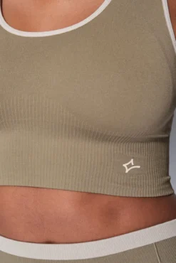 Soutien desportivo cáqui CONFORTO SEM COSTURAS