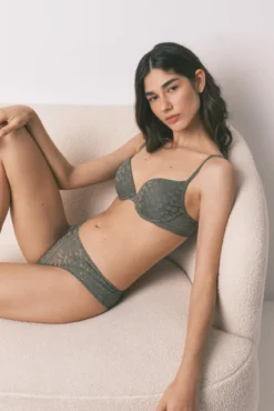 Soutien GORGEOUS push-up em renda caqui