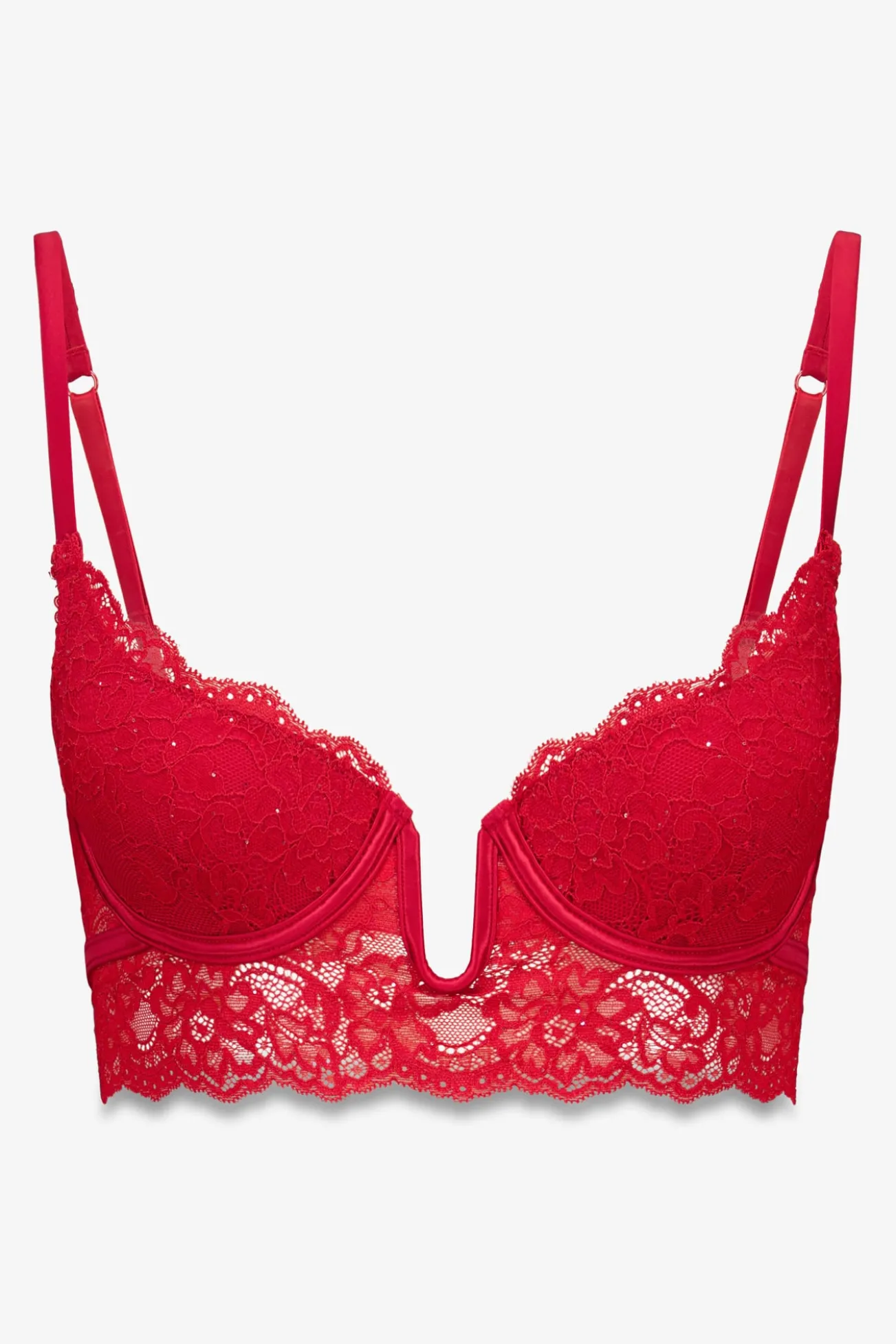 Soutien GORGEOUS push up renda vermelho brilho