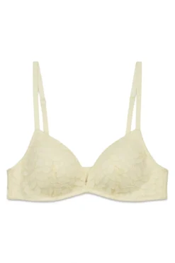 Soutien triangular CHARMING com enchimento em renda bege