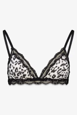 Soutien triangular com estampa animal NATURAL em preto