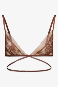 Soutien triangular de renda marrom NATURAL