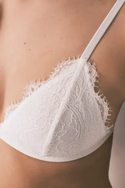 Soutien triangular em renda branco