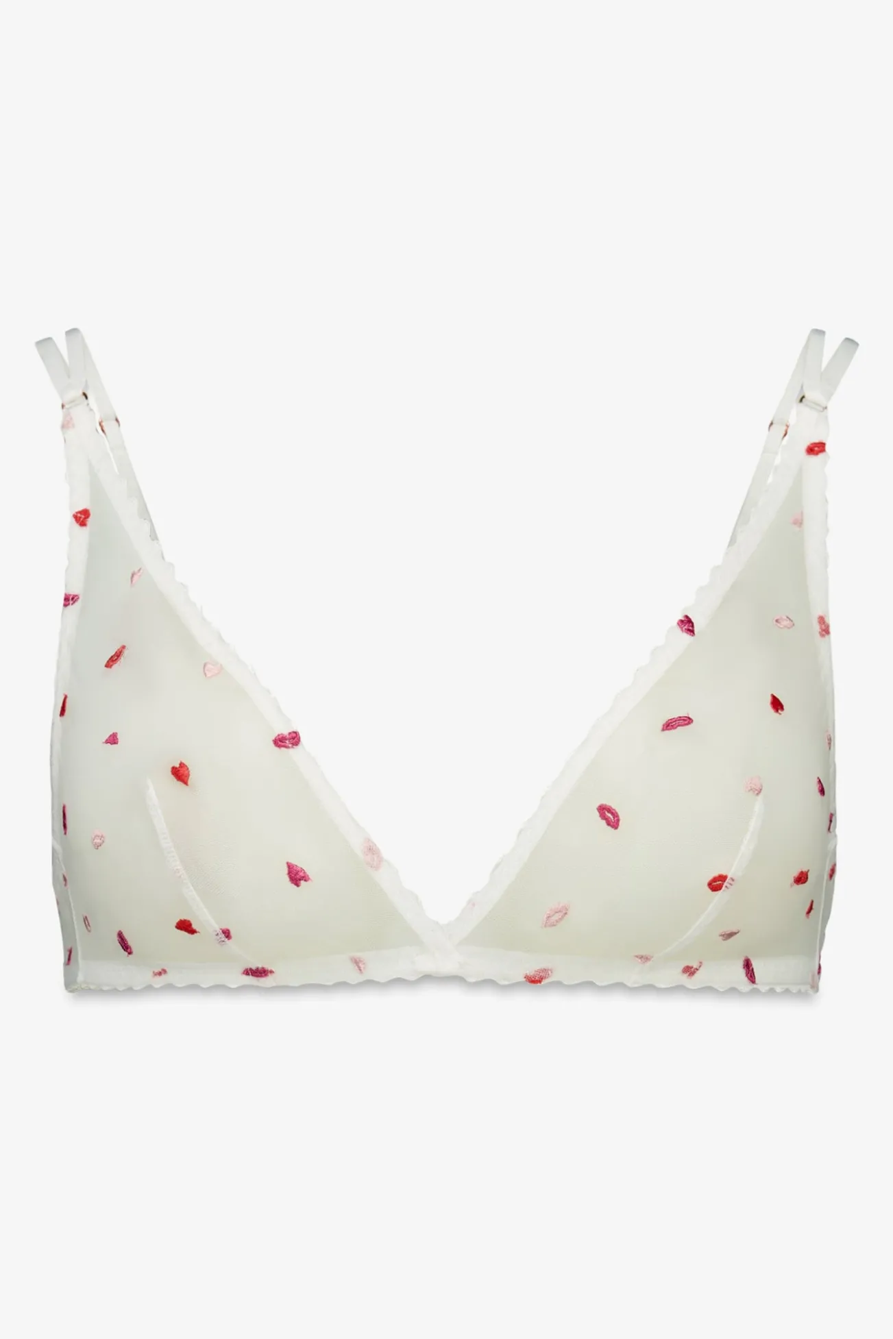 Soutien triangular halter em tule branco FANTASTIC