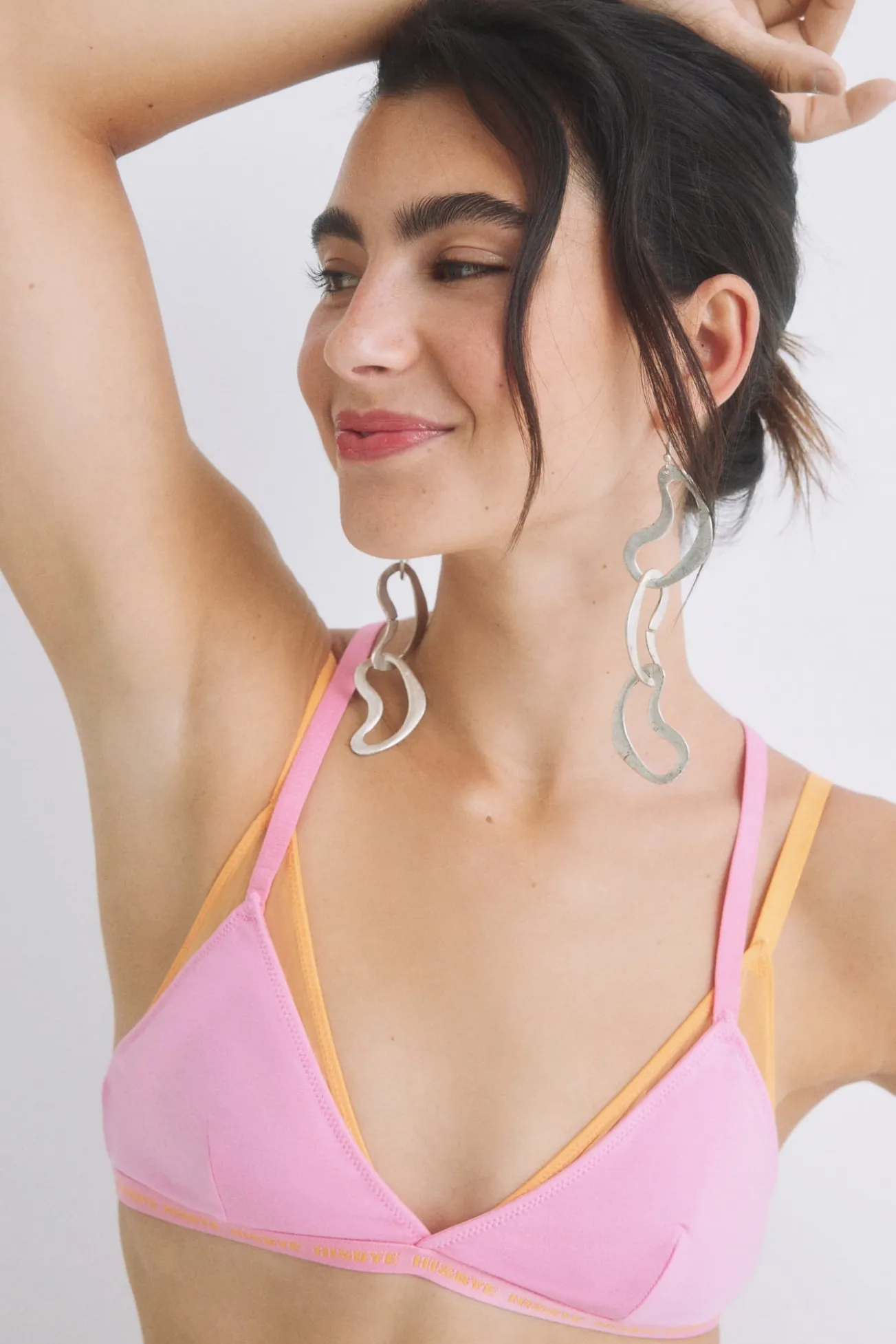 Soutien triangular mesh rosa