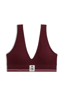 Sutiã bralette canelado com elástico e logo