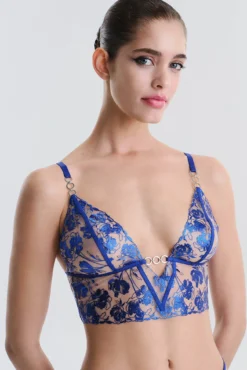 Sutiã corpete renda azul