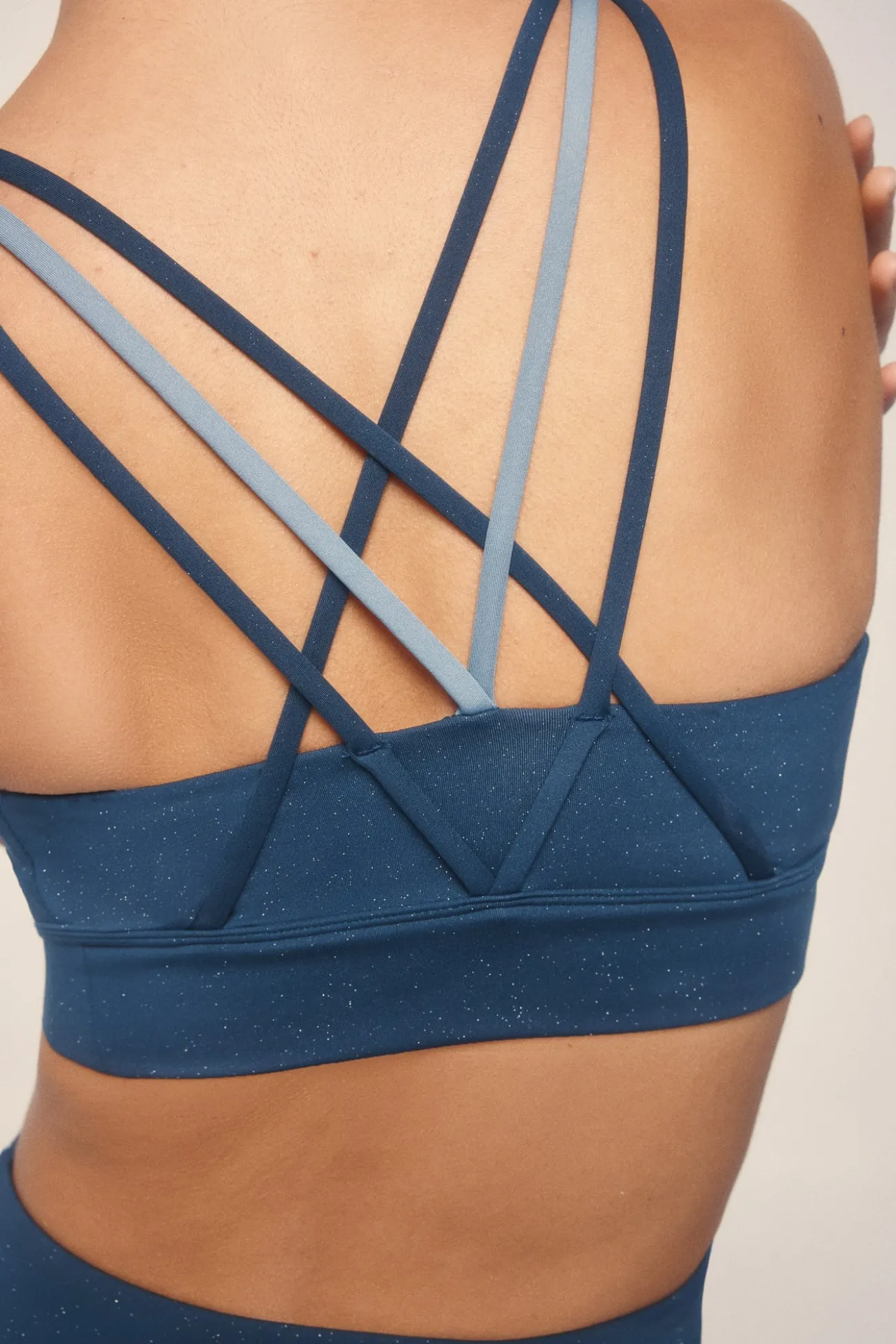 Sutiã esportivo 4D STRETCH com glitter azul