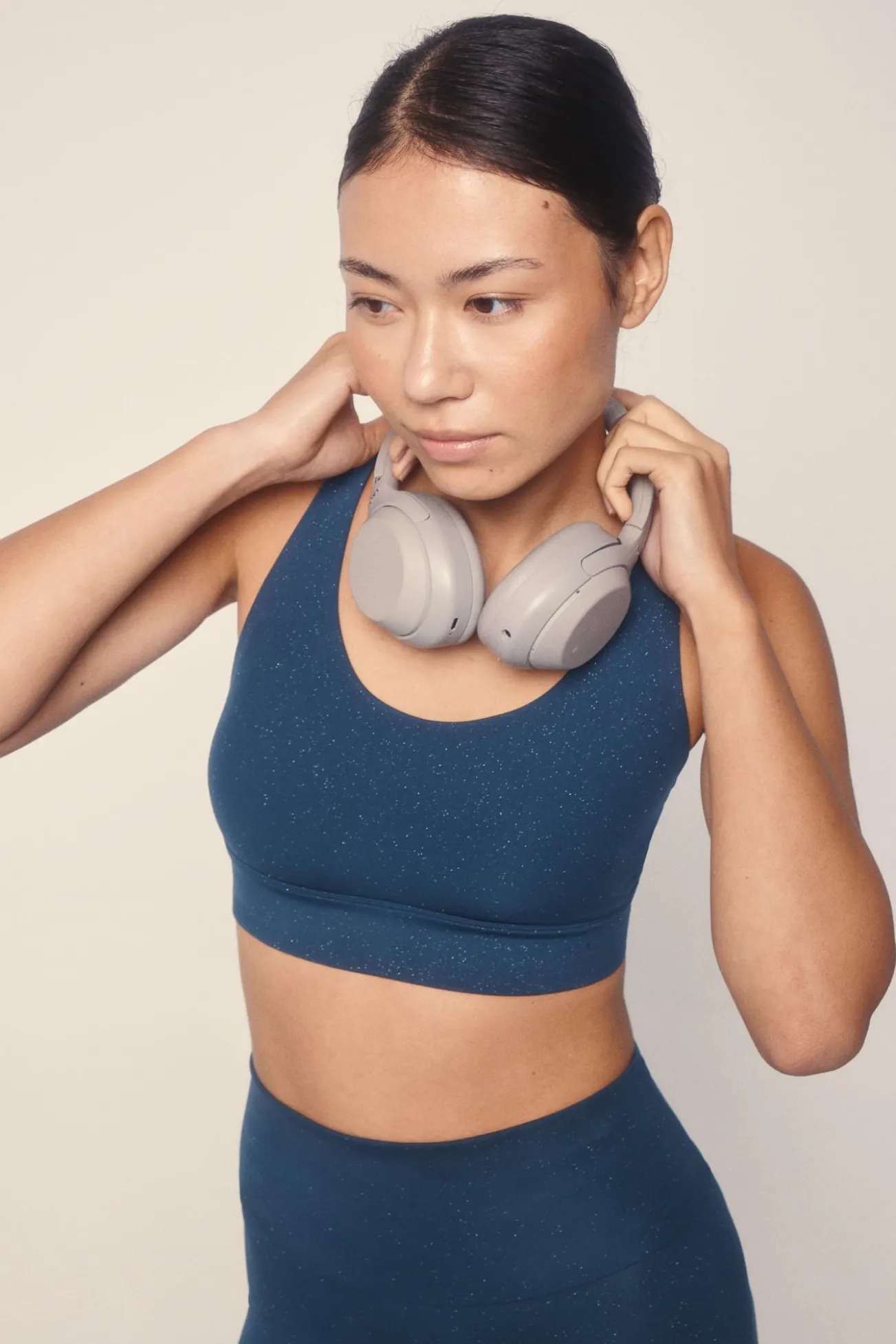 Sutiã esportivo 4D STRETCH com glitter azul