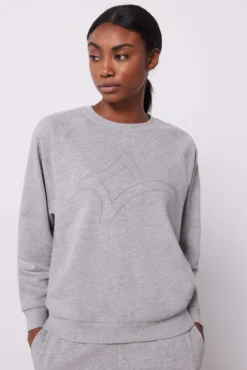 Sweatshirt algodão logo cinzento