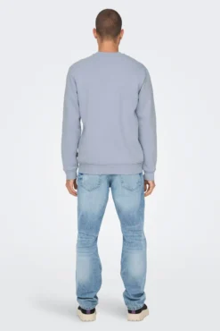 Sweatshirt básico masculino com gola redonda