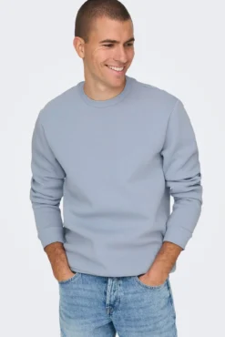 Sweatshirt básico masculino com gola redonda