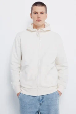 Sweatshirt com fecho-éclair e capuz