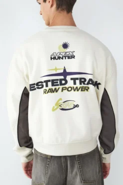 Sweatshirt com gola redonda e estampado de futebol
