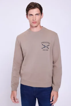 Sweatshirt com logo e gola redonda
