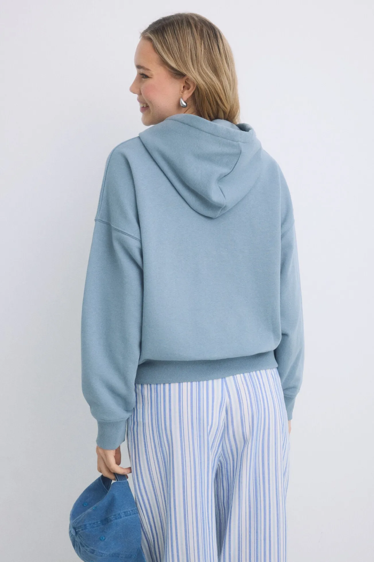 Sweatshirt de capuz de algodão cinza