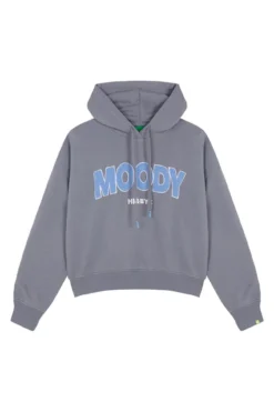 Sweatshirt de capuz de algodão cinza