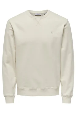 Sweatshirt de gola redonda redonda de corte regular fit com pequena estampa frontal