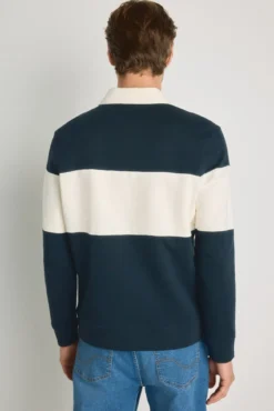 Sweatshirt gola camiseira às riscas