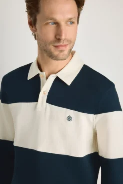 Sweatshirt gola camiseira às riscas