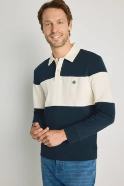 Sweatshirt gola camiseira às riscas