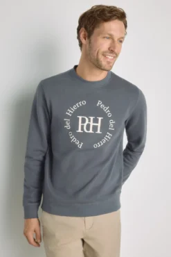 Sweatshirt gola redonda com logo