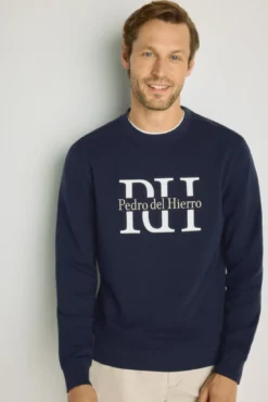 Sweatshirt gola redonda com logo