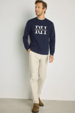 Sweatshirt gola redonda com logo