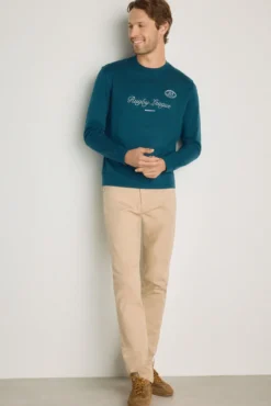 Sweatshirt gola redonda com logo