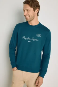 Sweatshirt gola redonda com logo