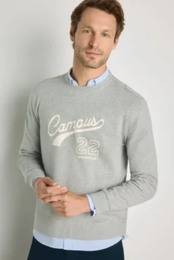 Sweatshirt gola redonda com logo