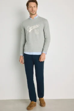 Sweatshirt gola redonda com logo
