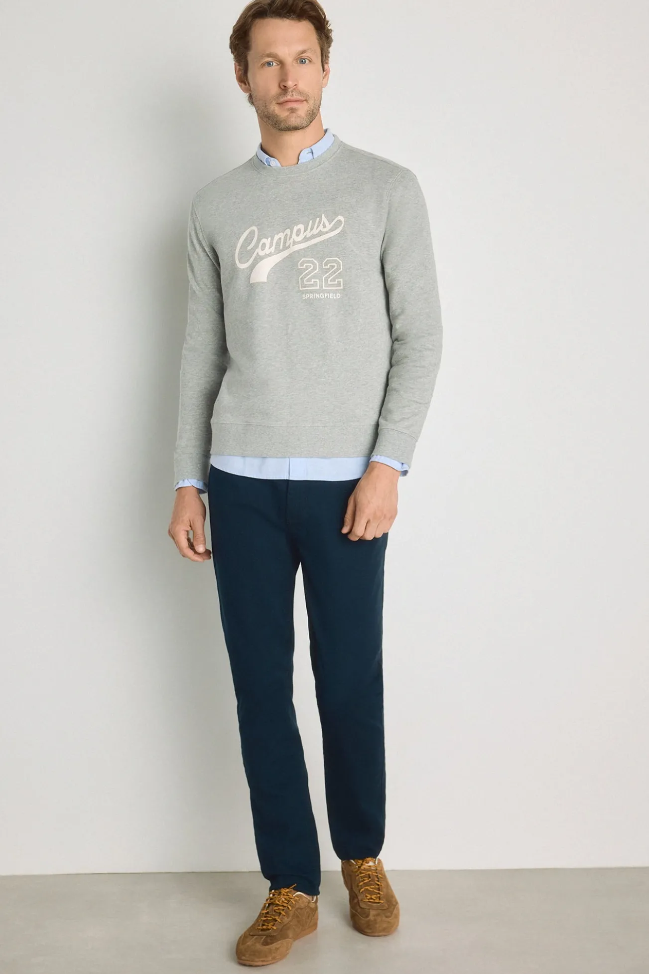 Sweatshirt gola redonda com logo