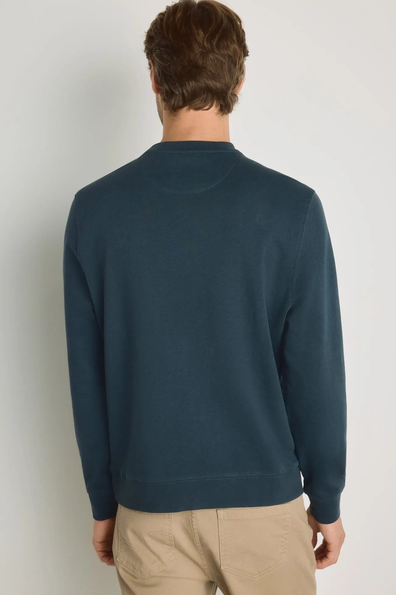 Sweatshirt gola redonda com logo